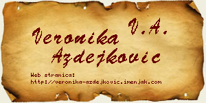 Veronika Azdejković vizit kartica